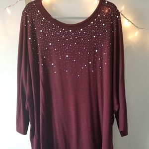 3/4 Sleeve Thin Sweater Blouse